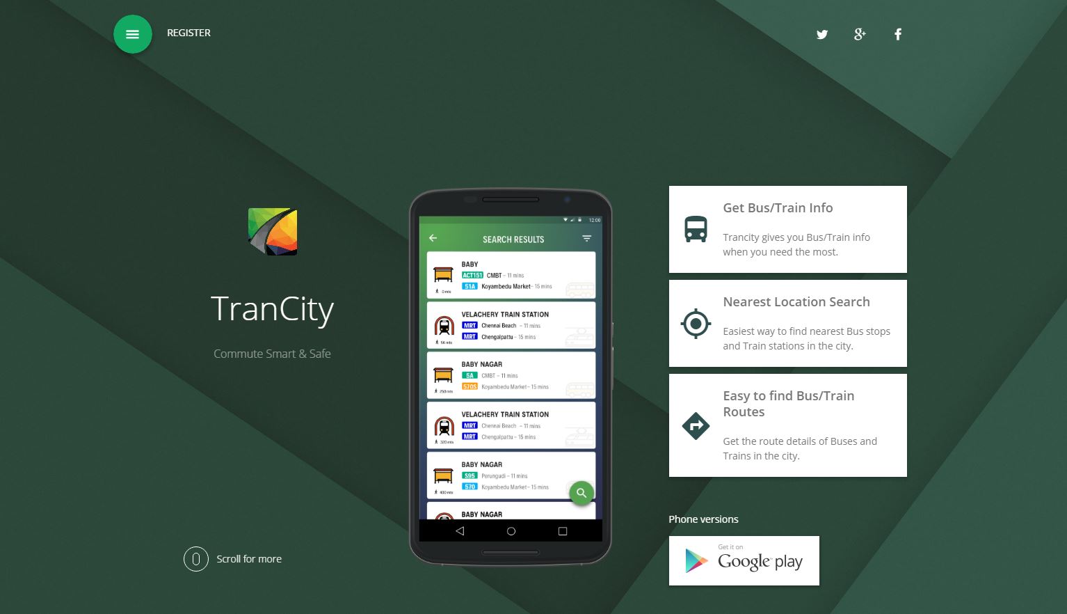 trancity website image